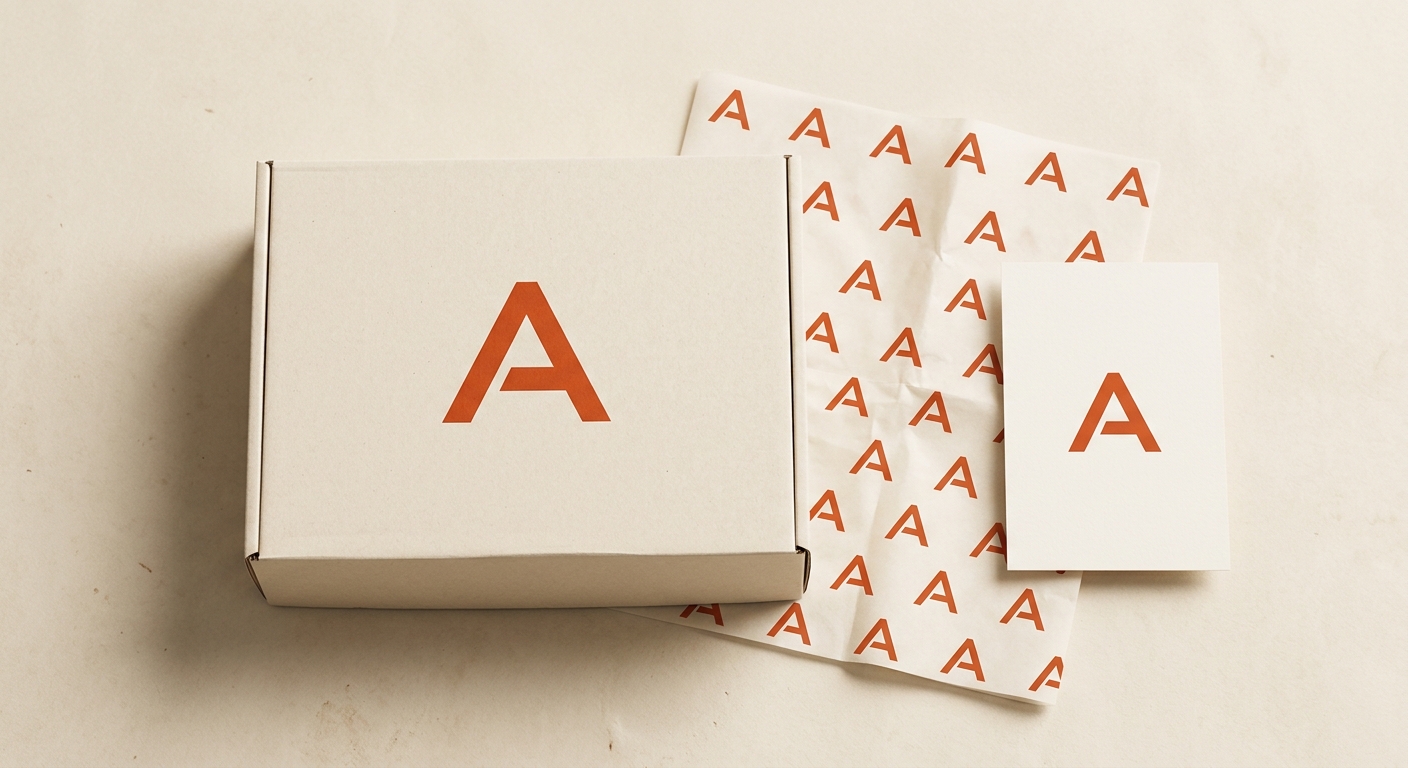 AVENO kraft packaging with thank-you card